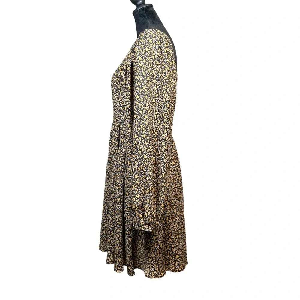 MANGO Floral Print Square Neck Mini Dress Size Small - Picture 2 of 6